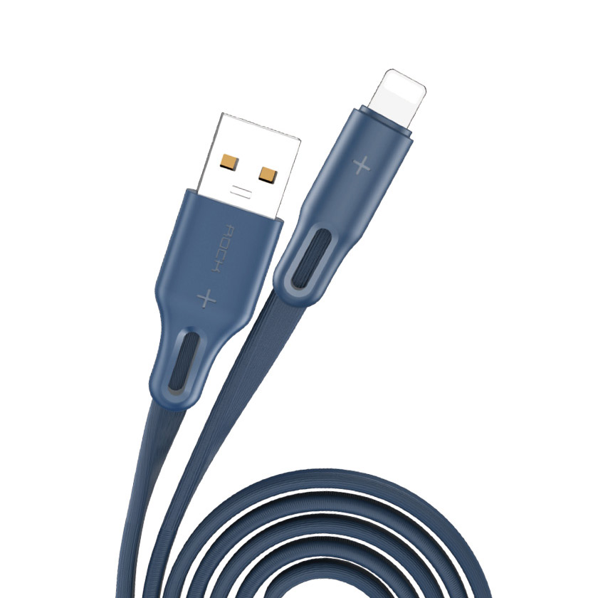 ROCK S1 USB Cable Lighting Fast Charging , Sync Flat Cable 100cm