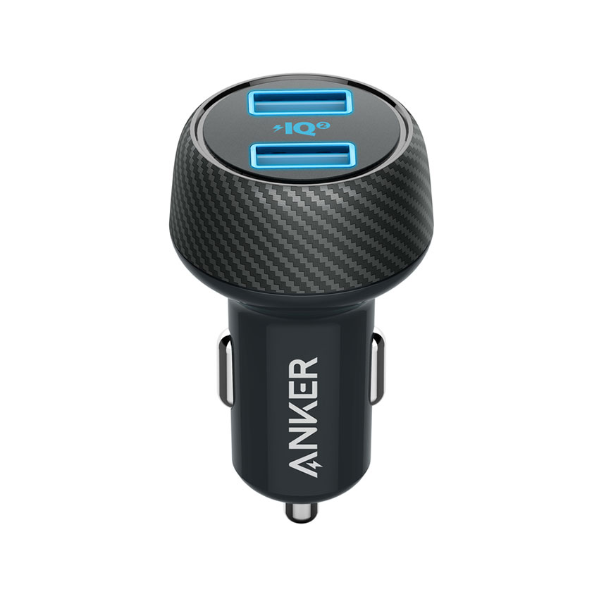ANKER A2225 30W Dual USB Car Adapter PowerDrive Speed 2 Fast Charging For 7/7 Plus/6S/6S Plus/6 Plus/6/SE (2020)/ 11/ 11Pro/11ProMax/XsMax,/XR/ XS/X/8/8 Plus/ AirPods/Ipad/Samsung/LG/HTC/Huawei/Moto/xiao MI and More